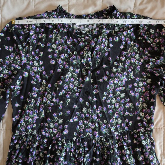Black and Blue Lavanda Moody Floral Print Long Sleeve Dress - Picture 4 of 9